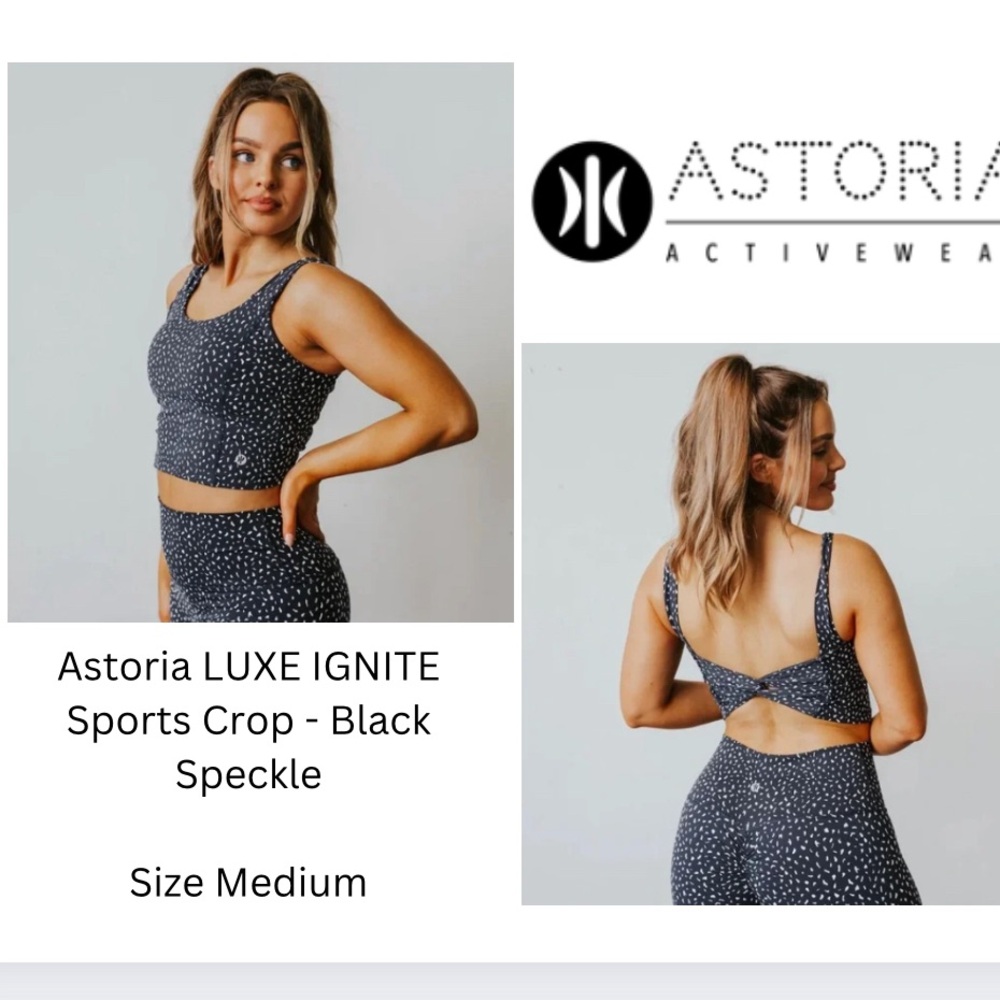 Astoria LUXE IGNITE Sports Crop - Black Speckle